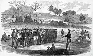 Engraving of William Walker Training His Soldiers at Virgin Bay