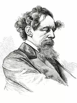 Images Dated 11th August 2011: Engraving of writer Charles Dickens from 1875