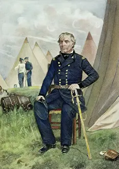 Engraving of Zachary Taylor after Alonzo Chappel