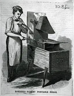 Steel Prints: Engraving;Rohrer'S Patent Portable Forge
