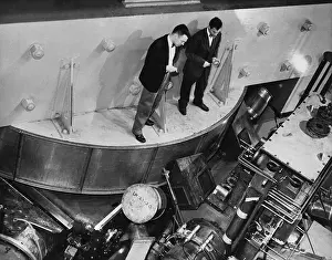 Enrico Fermi and John Marshall Looking at Synchrocyclotron