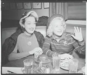 Entertainers Dottie Lamour and Betty Hutton at Brown Derby Table