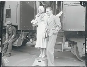 Prints of (Original Caption). Hollywood: Mack In Hollywood. Joan Crawford and Douglas Fairbanks, Jr. shown as they returned to Hollywood after a six weeks trip abroad A Glamorous Life Captured: Entertainers Joan Crawford and Douglas Fairbanks Jr. at Train