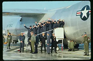 Bucher Prints: Entourage At Military Plane for Takeoff