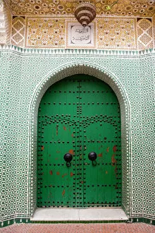 Morocco, North Africa Gallery: Entrance to a Moroccan house with a green door