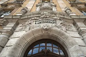 Lower Franconia Prints: Entrance portal of the historic building of the Bavarian District Court