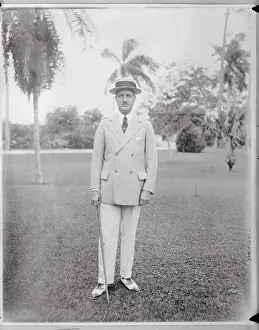 Miami Prints: Entrepreneur Howard Heins Posing Outside with Cane