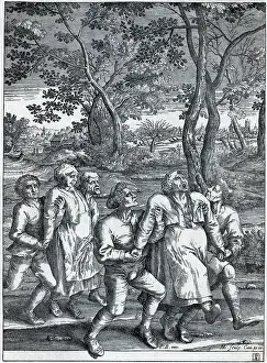 Peasant Prints: Two Epileptic Women Aided By Four Men