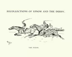 Images Dated 24th January 2017: Epsom Derby Racehorses at the finish, 1892