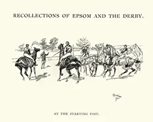 Images Dated 24th January 2017: Epsom Derby Racehorses at the starting post