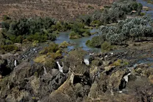 Epupa Falls, waterfalls of the Kunene River on the Namibian-Angolan border, Kunene Region, Namibia