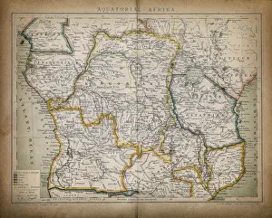 Relief Map Prints: Equatorial Africa