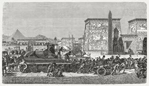 Images Dated 17th May 2017: Erection of magnificent buildings in Ancient Egypt, published in 1880