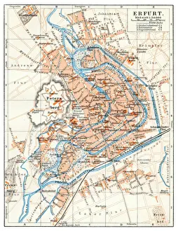 Erfurt Prints: Erfurt map 1895