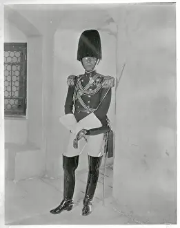 Prints of (Original Caption). Erich von Stroheim. Famous Hollywood actor of the 1920's and 1930's. Full-length photograph in uniform At The Movies: Eric von Stroheim Posing in Uniform