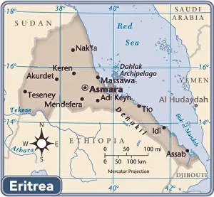 Eritrea country map