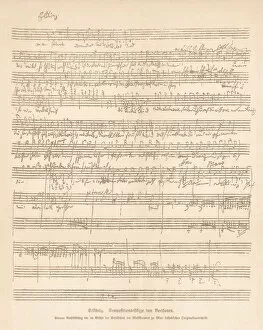 ErlkA┬Ânig, composition sketch by Ludwig van Beethoven, facsimile, published 1885