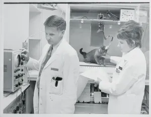 Galveston Prints: Ernest Barratt and Wife Performing Tests