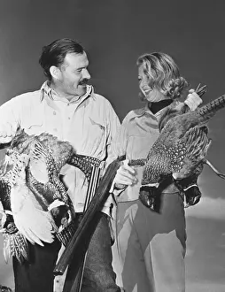 Shotgun Prints: Ernest Hemingway and Martha Gellhorn with Brace of Pheasants