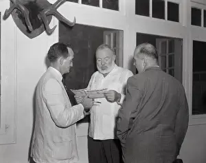 Ernest Hemingway Reading Nobel Prize Notification