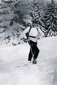 Skiing Prints: Ernest Hemingway Skiing