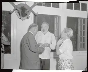 Ernest Hemingway Talking to Reporters at Home