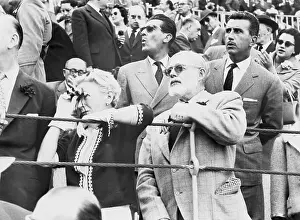 Bullfight Prints: Ernest Hemmingway and Wife Watching Bullfight