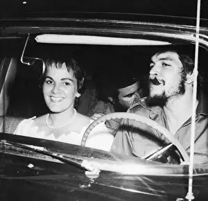 Automobile Prints: Ernesto Che Guevara and Wife Aleida March Leaving for Their Honeymoon