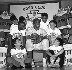 Shortstop Prints: Ernie Banks With Boys Club Members
