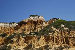 Images Dated 8th August 2013: Eroded sandstone cliffs, Atlantic coast, near Melides, Portugal