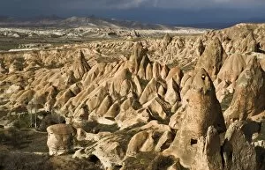 Erosion landscape, stormy atmosphere, Cappadocia, Turkey