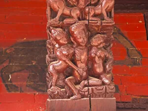 Images Dated 2nd February 2014: Erotic Wood Carvings, Pashupatinath Temple, Bhaktapur, Nepal