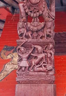 Images Dated 2nd February 2014: Erotic Wood Carvings, Pashupatinath Temple, Bhaktapur, Nepal