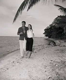 Princess Of Romania Prints: Errol Flynn and His Fiancee