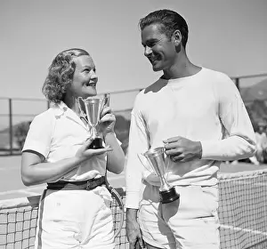 Errol Flynn and Irene Biller Smiling