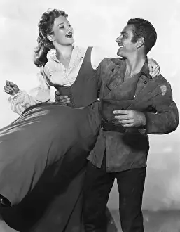 Errol Flynn and Patrice Wymore in Movie Still