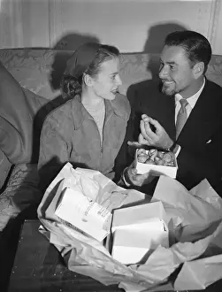 Princess Of Romania Prints: Errol Flynn and Princess Irene Ghica Smiling