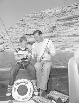 Errol Flynn And His Son Sean Fishing