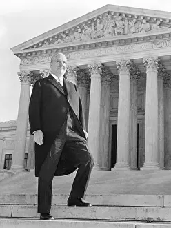 Erwin Griswold Standing on Steps of Supreme Court Building