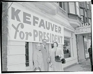 Manchester Prints: Estes Kefauver Standing With His Wife