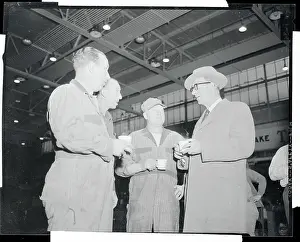 Paul Prints: Estes Kefauver Talking with Plant Workers