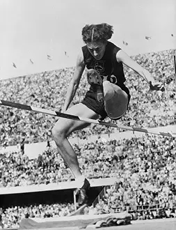 Gold Medal Prints: Esther Brand Winning Olympic High Jump