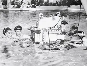 Esther Williams and Howard Keel Filming Jupiter's Darling
