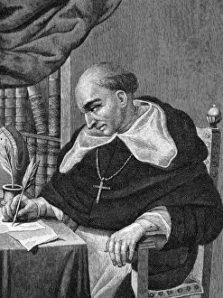 Habit Prints: Etching of Bartolome de Las Casas at Work