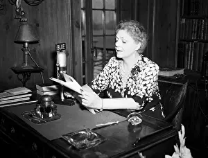 Ethel Barrymore Reading at Desk