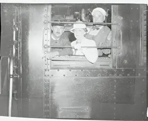 Penn Station: Echoes of Transit: Ethel Barrymore with Two Train Engineers