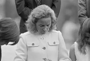 Ethel Kennedy Bowing Her Head at Late Husband's Grave