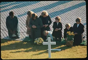 Ethel Kennedy with Her Children Visiting Grave of Robert Francis Kennedy