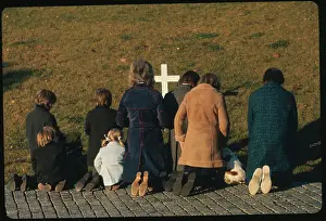 Ethel Kennedy with Her Children Visiting Grave of Robert Francis Kennedy