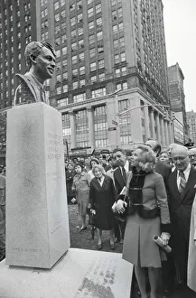 Ethel Kennedy Gazing at Statue of Robert F. Kennedy